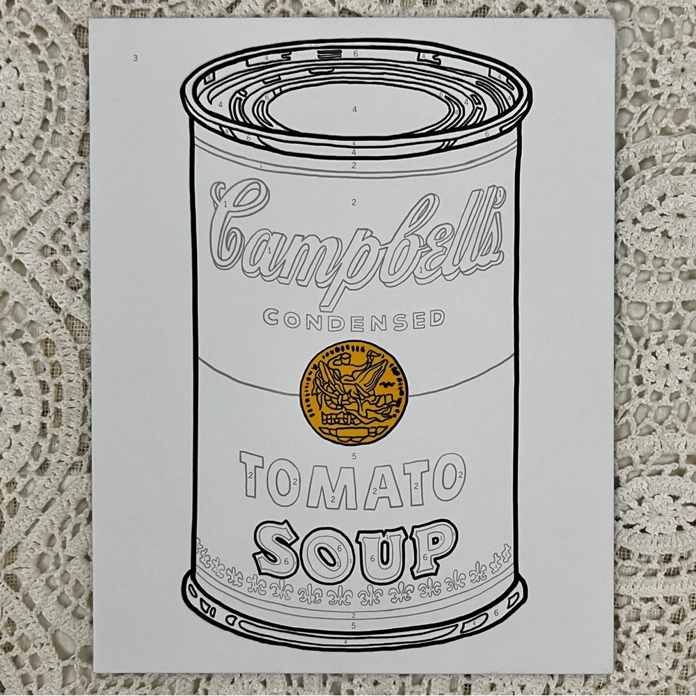 Warhol color-by-numbers board